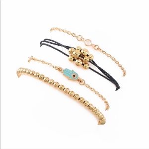 🇺🇸4/$25 • 4 piece gold tone boho bracelet set •